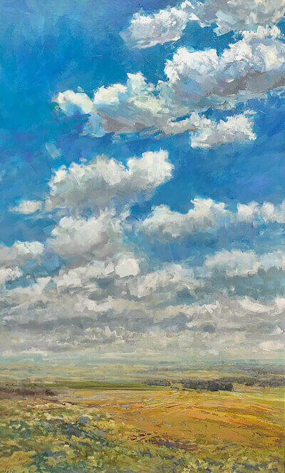 landscape, clouds, painting